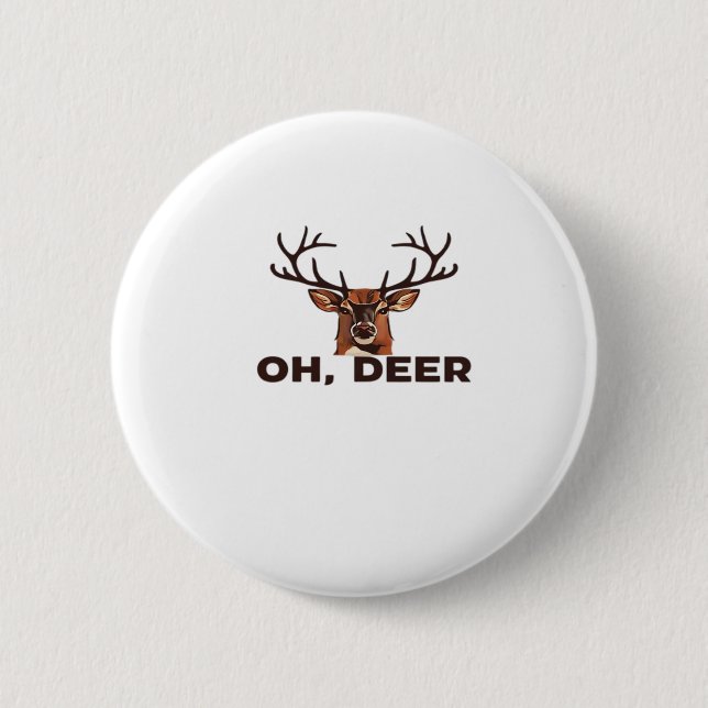Bóton Redondo 5.08cm Oh Deer Design Moderno Limpo  (Frente)