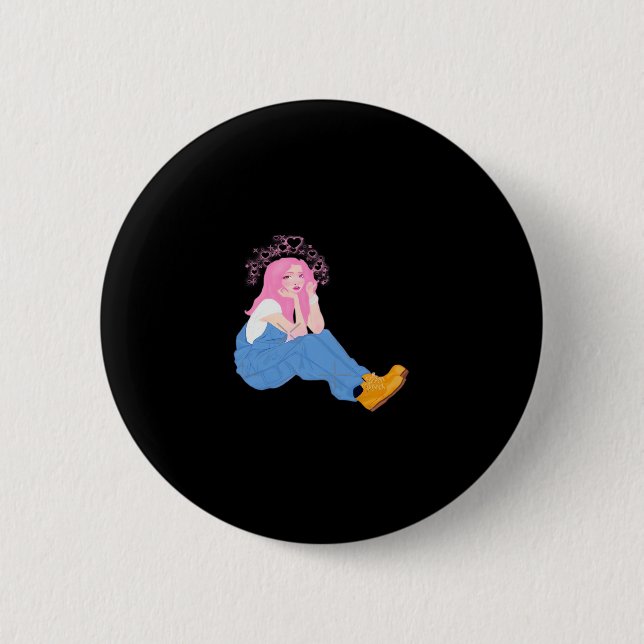 Bóton Redondo 5.08cm Oh Deer Graphic Artistic Design  (Frente)