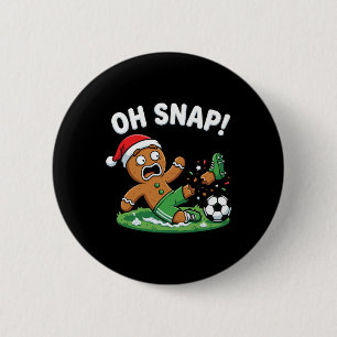 Bóton Redondo 5.08cm Oh Snap Biscoito de Natal Chute de Futebol Engraça