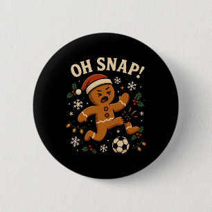 Bóton Redondo 5.08cm Oh Snap Homem de Pão de Gengibre Natal Futebol _1