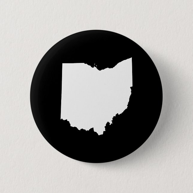 Bóton Redondo 5.08cm Ohio em Branco e Preto (Frente)