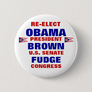 Bóton Redondo 5.08cm Ohio para o Fudge de Obama Brown