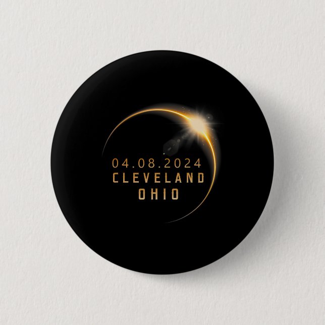Bóton Redondo 5.08cm Ohio Total Solar Eclipse 2024 - Ohio Solar Eclipse (Frente)