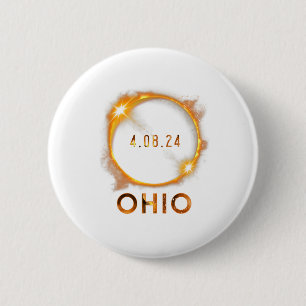 Bóton Redondo 5.08cm Ohio Total Solar Eclipse abril 8 2024 Ohio Solar E
