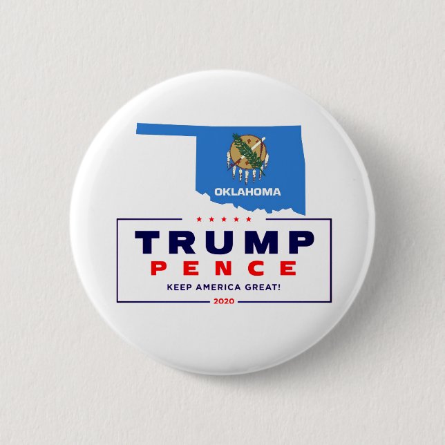 Bóton Redondo 5.08cm Oklahoma for Trump Pence 2020 (Frente)
