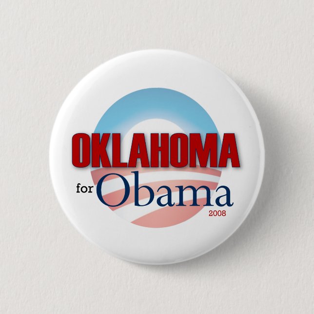 Bóton Redondo 5.08cm OKLAHOMA para Obama (Frente)