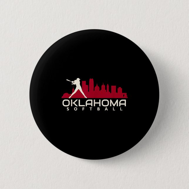 Bóton Redondo 5.08cm Oklahoma softball cidade mod  (Frente)