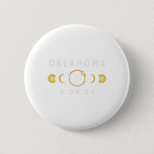 Bóton Redondo 5.08cm Oklahoma Total Solar Eclipse Abril 8 2024 Solar Ec