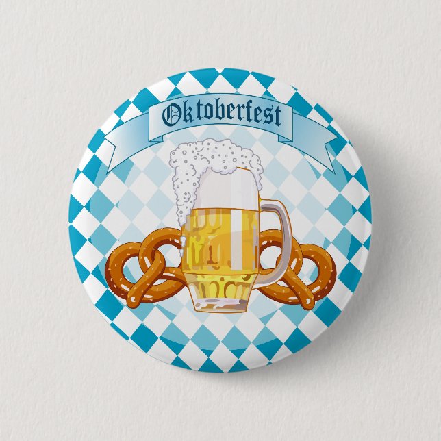 Bóton Redondo 5.08cm Oktoberfest Pretzels & Beer (Frente)