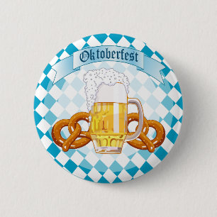 Bóton Redondo 5.08cm Oktoberfest Pretzels & Beer
