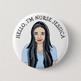 Bóton Redondo 5.08cm Olá, sou enfermeira Adicione Nome
