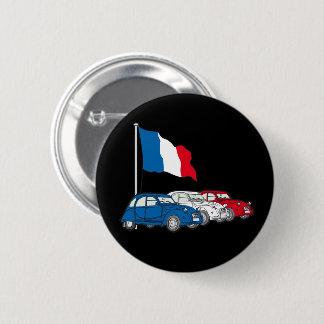 Bóton Redondo 5.08cm Oldtimer 2CV Trio Frankreich Flagge