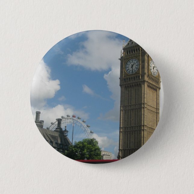 Bóton Redondo 5.08cm Olho & Big Ben de Londres (Frente)