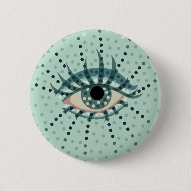 Bóton Redondo 5.08cm Olho Estranho Com Arte Psicodélica Abstrato (Frente)