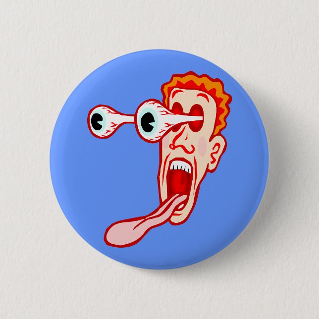 Bóton Redondo 5.08cm Olhos Saindo Da Cabeça (Frente)