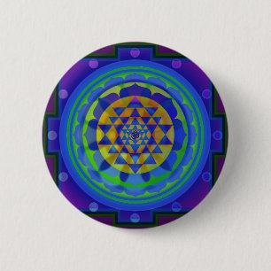 Bóton Redondo 5.08cm Om (AUM) Yantra mandala
