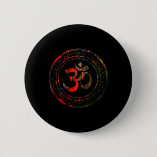 Bóton Redondo 5.08cm Om Ohm Aum Buddhism Symbol Yoga Sanskrit 