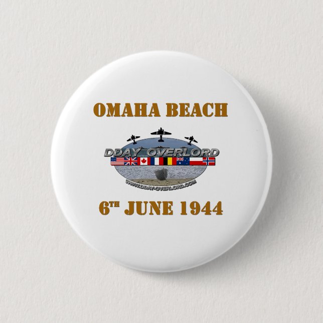 Bóton Redondo 5.08cm Omaha Beach 6 junho de 1944 (Frente)