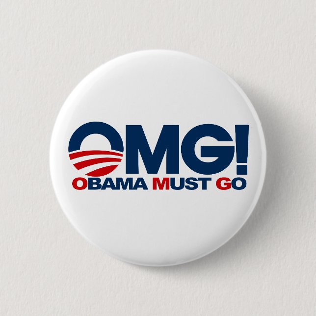 Bóton Redondo 5.08cm OMG! Obama deve ir (Frente)