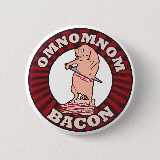 Bóton Redondo 5.08cm Omnom Bacon Advertising Parody (Frente)