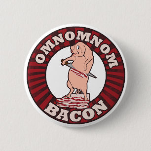 Bóton Redondo 5.08cm Omnom Bacon Advertising Parody