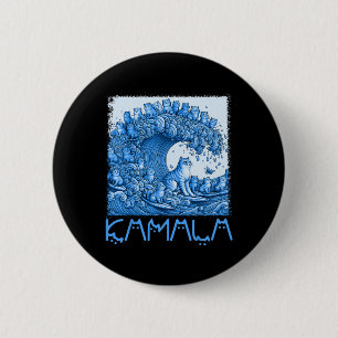 Bóton Redondo 5.08cm Onda Blue Cats Para Kamala 2024