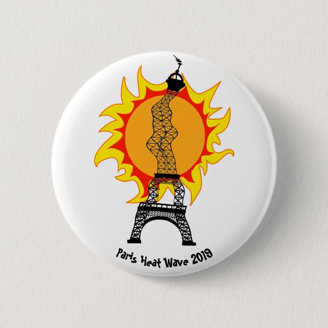 Bóton Redondo 5.08cm Onda de calor em Paris 2019 (Frente)