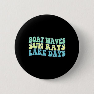 Bóton Redondo 5.08cm Ondas de Barco Raios de Sol Dias de Lago Divertido