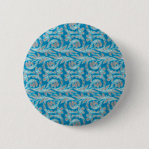 Bóton Redondo 5.08cm Ondas Metálicas, Lt Blue-White PIN BUTTON