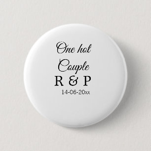 Bóton Redondo 5.08cm One hot add couple name initial letter text date