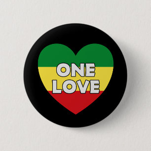 Bóton Redondo 5.08cm One Love Rasta Reggae