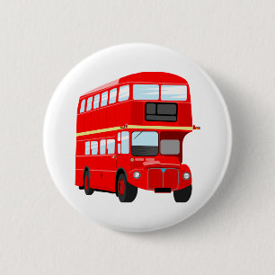 Bóton Redondo 5.08cm Ônibus vermelho