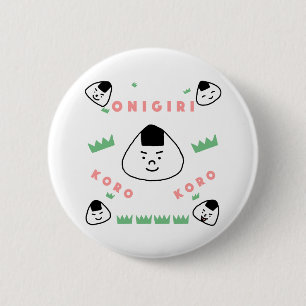 Bóton Redondo 5.08cm Onigiri Koro Koro (as Bolas de Arroz Rolante)