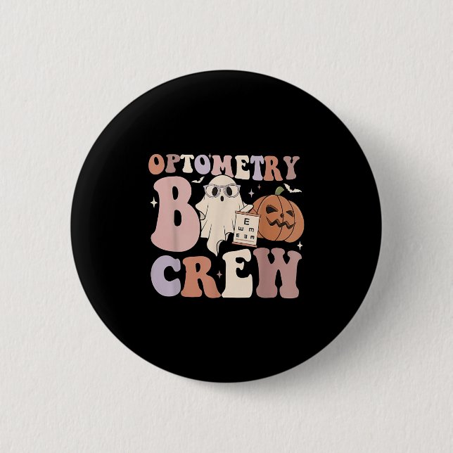 Bóton Redondo 5.08cm Optometry Crew Optometry Boo Crew Halloween Optici (Frente)
