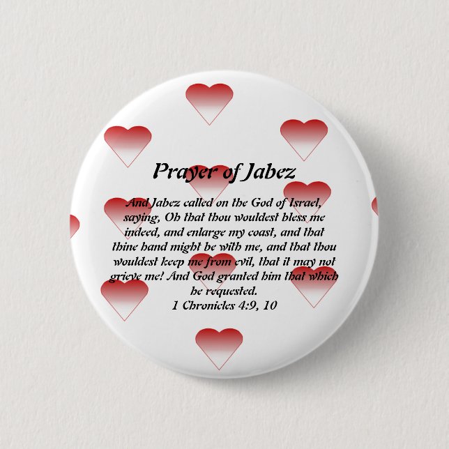 Bóton Redondo 5.08cm Oração do botão de Jabez (Frente)
