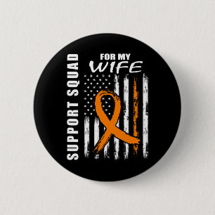 Bóton Redondo 5.08cm Orange Ribbon Wife Leukemia Sensibilização EUA Ban