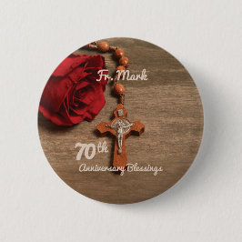 Bóton Redondo 5.08cm Ordenação por 70 do Padre Rosa e Rosary
