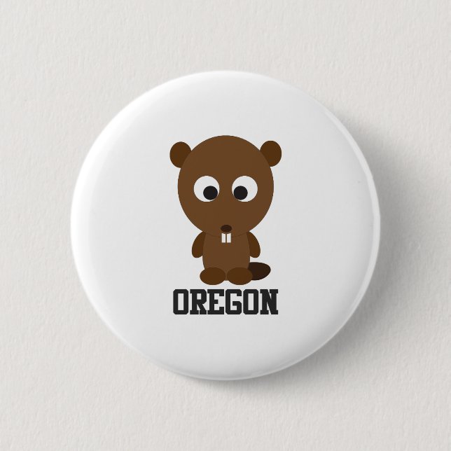 Bóton Redondo 5.08cm Oregon Beaver (Frente)