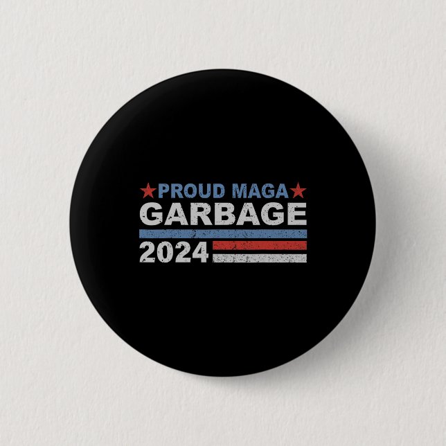 Bóton Redondo 5.08cm Orgulheira de Trump de Lixo (Frente)