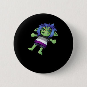Bóton Redondo 5.08cm Orgulho Assexual Goblincore Goblin Clássico