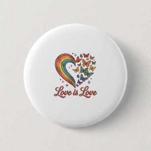 Bóton Redondo 5.08cm Orgulho Borboleta Coração Amor É Amor Camisa Desig