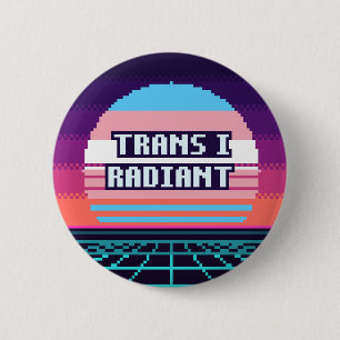 Bóton Redondo 5.08cm Orgulho Catalão Radiante Trans Pixel Botão