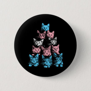 Bóton Redondo 5.08cm Orgulho dos Gatos Transgênero Masculino - Lgbt Ban
