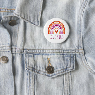 Bóton Redondo 5.08cm Orgulho Lésbico Amor Vence Botão Arco-íris LGBT