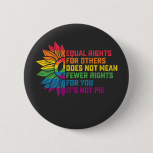 Bóton Redondo 5.08cm Orgulho LGBT Girassol Igualdade de Direitos Para o