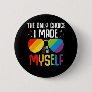 Bóton Redondo 5.08cm Orgulho LGBT Óculos escuros coloridos do arco-íris