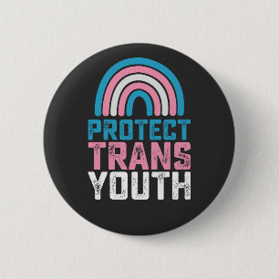 Bóton Redondo 5.08cm Orgulho LGBT Proteja Jovens Trans Transgênero Cria