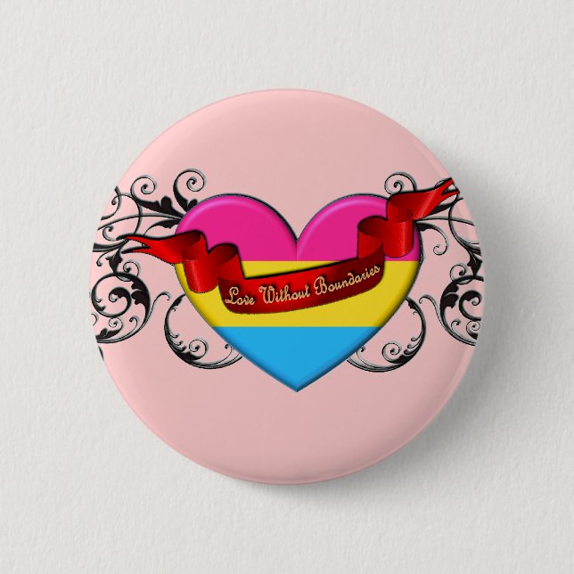 Bóton Redondo 5.08cm Orgulho Pansexual: Amor sem limites (Frente)