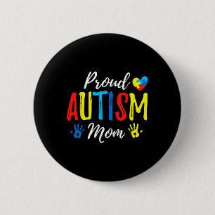 Bóton Redondo 5.08cm Orgulhosa Mãe Autismo Aconselhamento Familiar Corr