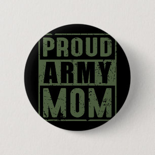 Bóton Redondo 5.08cm Orgulhosa Mãe do Exército Mãe Veterana Militar Ame
